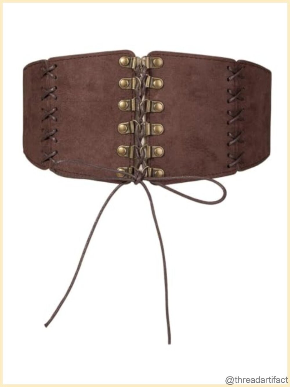 PU Leather Elastic Corset Waist Belt Renaissance Gothic Lace-Up Cinch Belt